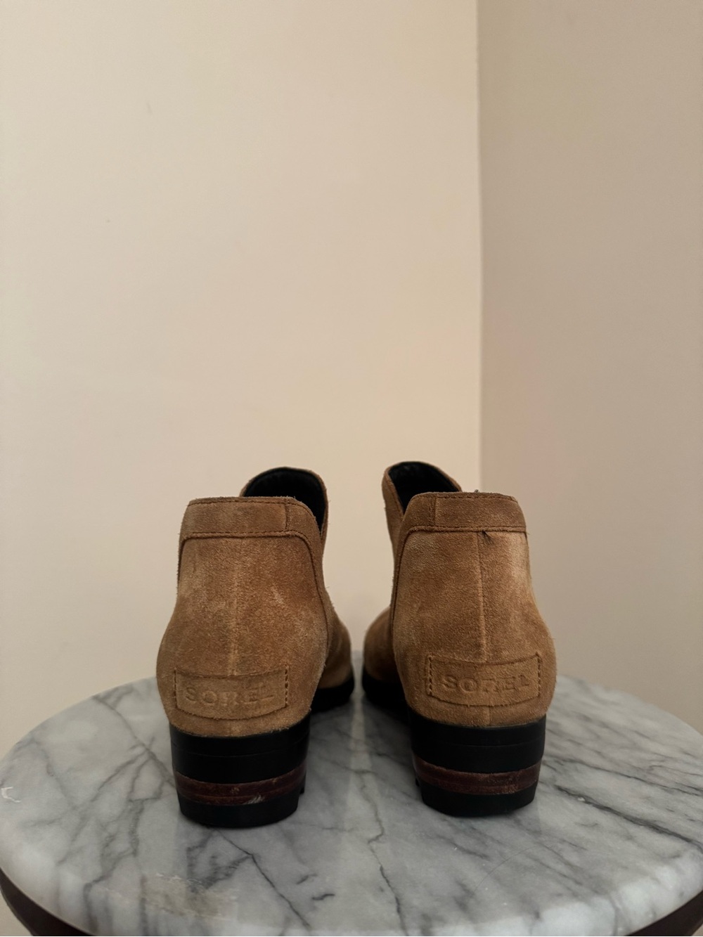Sorel Lolla Cut Out Booties Women’s Size 7.5 Tan Suede Ankle Boots Casual - Picture 4 of 7